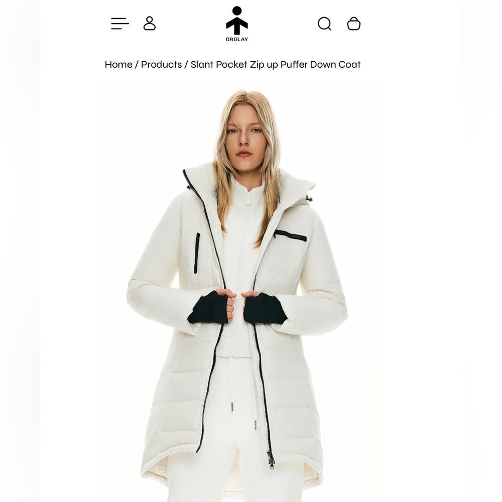 Orolay NWT White Puffer Coat